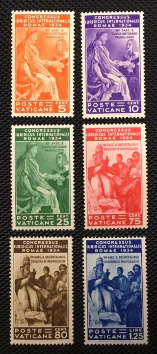 1935 Vatican Stamps Sc 41 - 46 Og Mnh Cv$1045