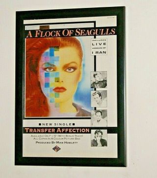 A Flock Of Seagulls Framed A4 1983 `transfer` Single Band Promo Poster