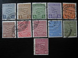 Provinz Sachsen Soviet Zone Mi.  73y - 84y Scarce Stamp Set Cv $300.  00