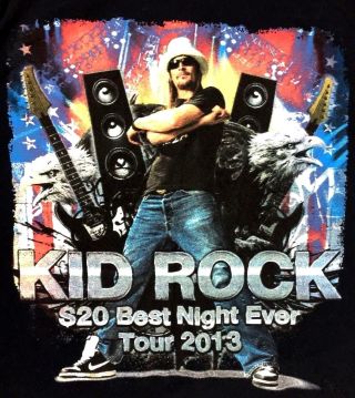 Kid Rock T - Shirt Concert 2013 Best Night Tour Zz Top Uncle Kracker Kool & Gang M