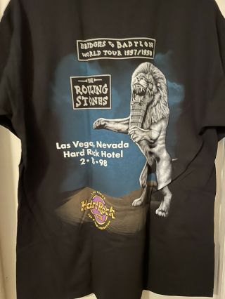 Rolling Stones Concert T - shirt: Bridges To Babylon Tour Hard Rock Hotel 2