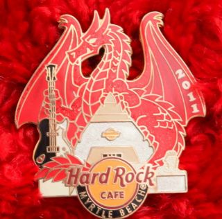 Hard Rock Cafe Pin Myrtle Beach Dragon Pyramid Guitar Red Hat Lapel Logo Facade