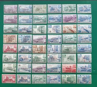 French Colonies 1944 Mnh Petain Overprints Complete Set Of 48 Unmounted