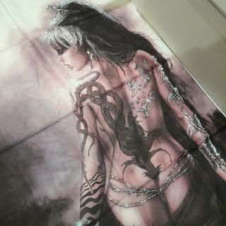 LUIS ROYO 2006 TEXTILE POSTER FLAG gothic tapestry heavy metal tattoo 3