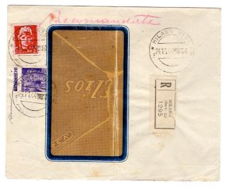 Italy Italian Rsi 1944 Very Rare Perforation Error 50 C On Registered Cover