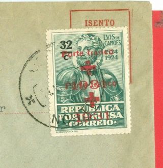 Portugal Red Cross Error (double) Overprint Stamp On Official Cover With Letter