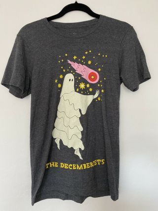 The Decemberist’s Gray Ghost T Shirt Official Merch Small Pinhole In Tag Area