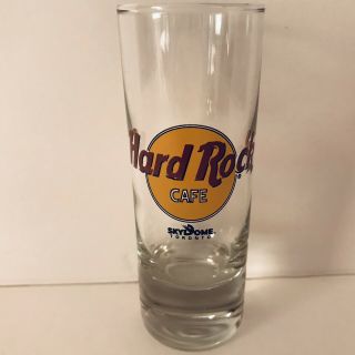 Hard Rock Cafe 4” Cordial Shot Glass Skydome Toronto Black Letters Closed