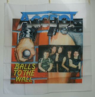 So1109 Accept Poster 1984 Vintage Silk Tapestry 45 " X 45 "