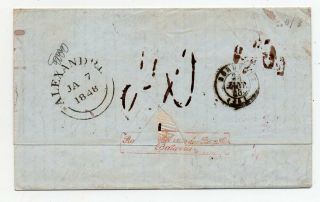1848 NETHERLANDS INDIES TO FRANCE COVER VIA EGYPT,  BATAVIA COLOR CANCEL 2