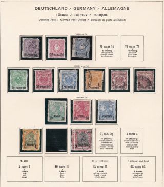German Post Offices In Turkey.  Three Pages Deutsche Auslandspostamter 1884 - 1912
