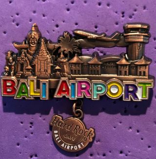 Hard Rock Cafe Bali Airport,  Indonesia Cityscape 3d Pin With Airplane.  L Ed.
