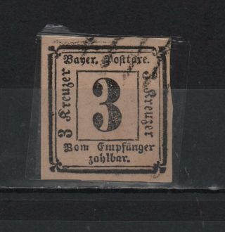 Germany 1862 Bavaria Postage Due Luxury Good Margins Sc J1
