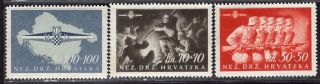Croatia 1944 Stamps Sc.  B 73/5 Mnh