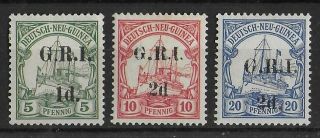 German Guinea British Occupation 1914 - 1915 Mh Set Of 3 Gri Ovp Michel 2 - 4