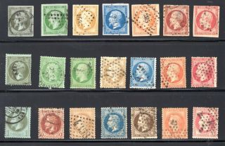 France Selection Of Napoleon Stamps Imperf & Perf