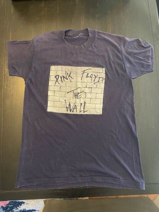 Vintage 80s Pink Floyd The Wall Rock Tour Concert Promo T - Shirt Roger Waters