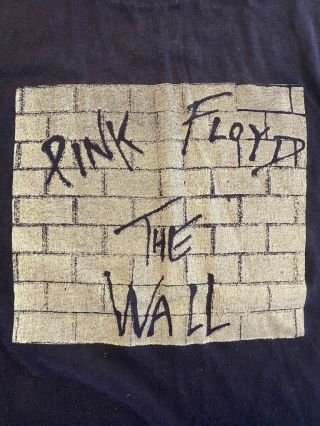 VINTAGE 80s PINK FLOYD THE WALL ROCK TOUR CONCERT PROMO T - SHIRT ROGER WATERS 2