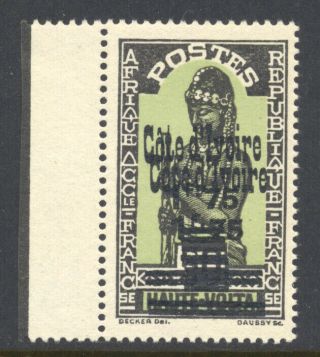 Ivory Coast Cote D’ivoire 1933 1.  75fr On 50c Double Overprint Error (111a) Mnh