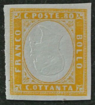 Italian State: Sardinia 1857 - 61 80c 17c Inverted Head Mnh No Certify