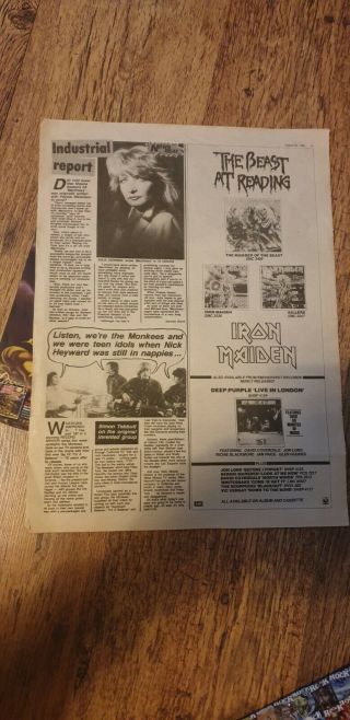 Iron Maiden 1982 Record Mirror Press Advert The Beast At Reading