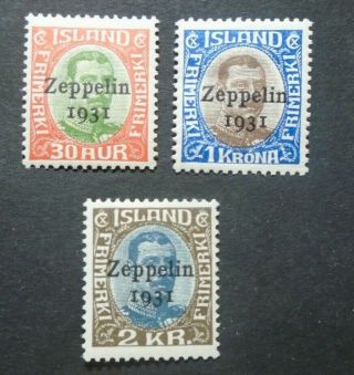 1931 Zeppelin Set Vf Mnh Iceland Island Islande B37.  1 Start 0.  99$