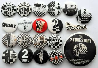 Ska & Two Tone Badges 20 X Assorted Pin Badges Walt Jabsco 2 Tone Rude Boy