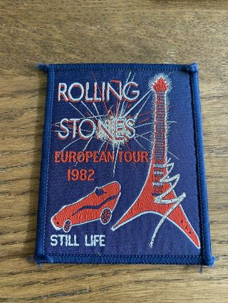 Vintage 1982 Rolling Stones Rock Band Sew On Patch European Tour Still Life