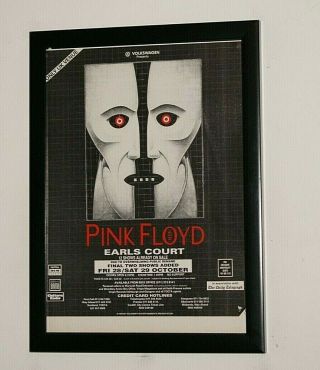 Pink Floyd Framed A4 1994 `earls Court` Tour Concert Band Promo Poster