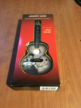 Johnny Cash Guitar Musical Ornament “i Walk The Line " & Lights Up