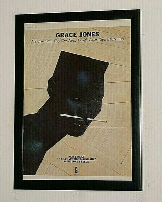 Grace Jones Framed A4 1983 `my Jamaican Guy` Single Band Promo Poster