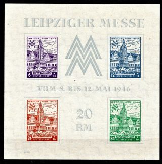 Germany - 1946 Leipzig Fair Sheet - Never Hinged - Scan,  Pic