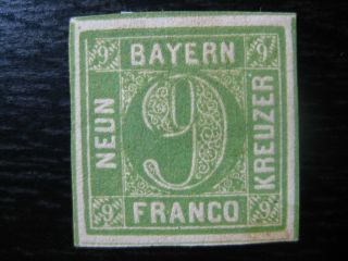 Bavaria Bayern German States Mi.  5 Scarce Stamp Cv $108.  00