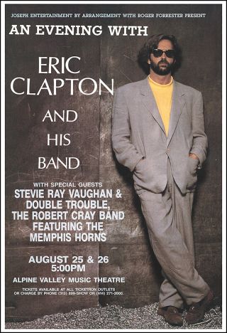 Eric Clapton Stevie Ray Vaughan Robert Cray 1990 Alpine Valley Concert Poster