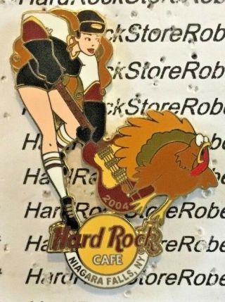 2004 Hard Rock Cafe Niagara Falls Ny Usa Sexy Hockey Girl W/turkey Le Pin