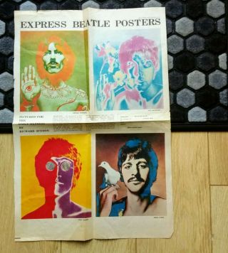 Beatles Richard Avedon 1968 Psychedelic Poster Order Form Daily Express