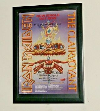 Iron Maiden Framed A4 1988 `clairvoyant` Single Band Promo Art Poster