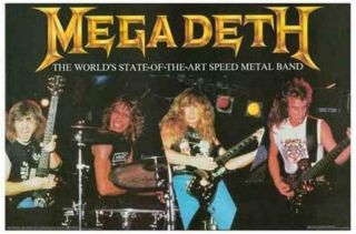 Vintage 1987 Megadeth State Of The Art Speed Metal Poster