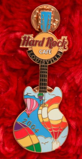 Hard Rock Cafe Pin Louisville Hot Air Balloon Guitar Hat Lapel Rainbow