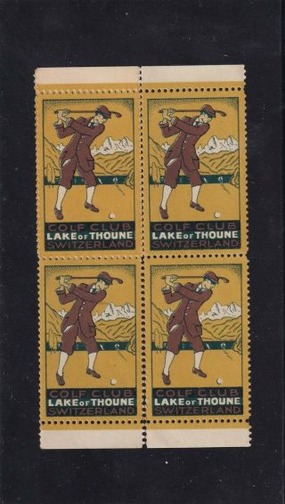 Lot Set 4 Rare Switzerland Swiss Stamps 1948 Lake Of Thoune Golf Club 30