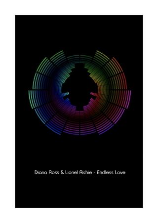 Diana Ross Lionel Richie - Endless Love - Sound Wave Vector Art Print - A4 Size