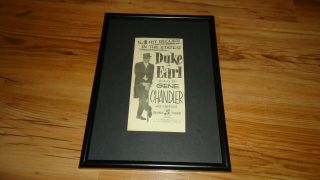 Gene Chandler Duke Of Earl - Framed Press Release Promo Poster