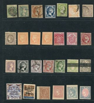 D124117 Spain Selection Of Used/vfu Classic Stamps,  Mh/mnh Reprints/proofs