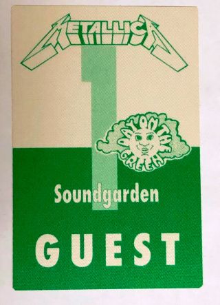 Metallica Soundgarden 1991 Day On The Green Concert Guest Cloth Backstage Pass