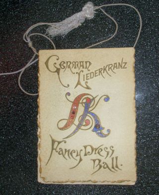 1886 Metropolitan Opera House Program,  German Lieiderkranz Fancy Dress Ball