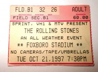 The Rolling Stones Concert Ticket Stubs Vintage 1997 & 1998 Bridges to Babylon 2