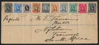 German East Africa - British Occupation Tanga Cover 10 Stamps 1917