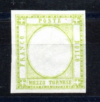 Italy,  1861,  1/2 Tornese. ,  Very Scarce Proof Stamp,  Certified,  Cv Us $ 3600