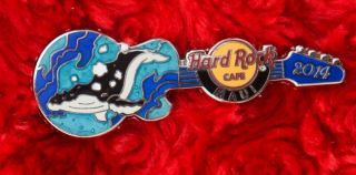 Hard Rock Cafe Pin Maui Humpback Whale Guitar Hat Lapel Hawaii Ocean Blue