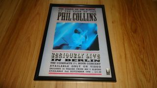 Phil Collins Seriously Live In Berlin - Framed Advert